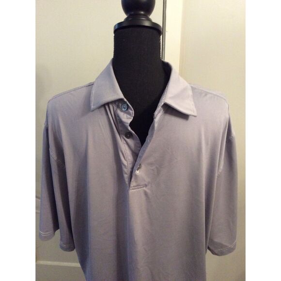 FootJoy Large L Purple Tiny Striped Golf Short Sleeve Polo Top Men's - Picture 3 of 4